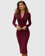 Tailored Elegance Midi Dress