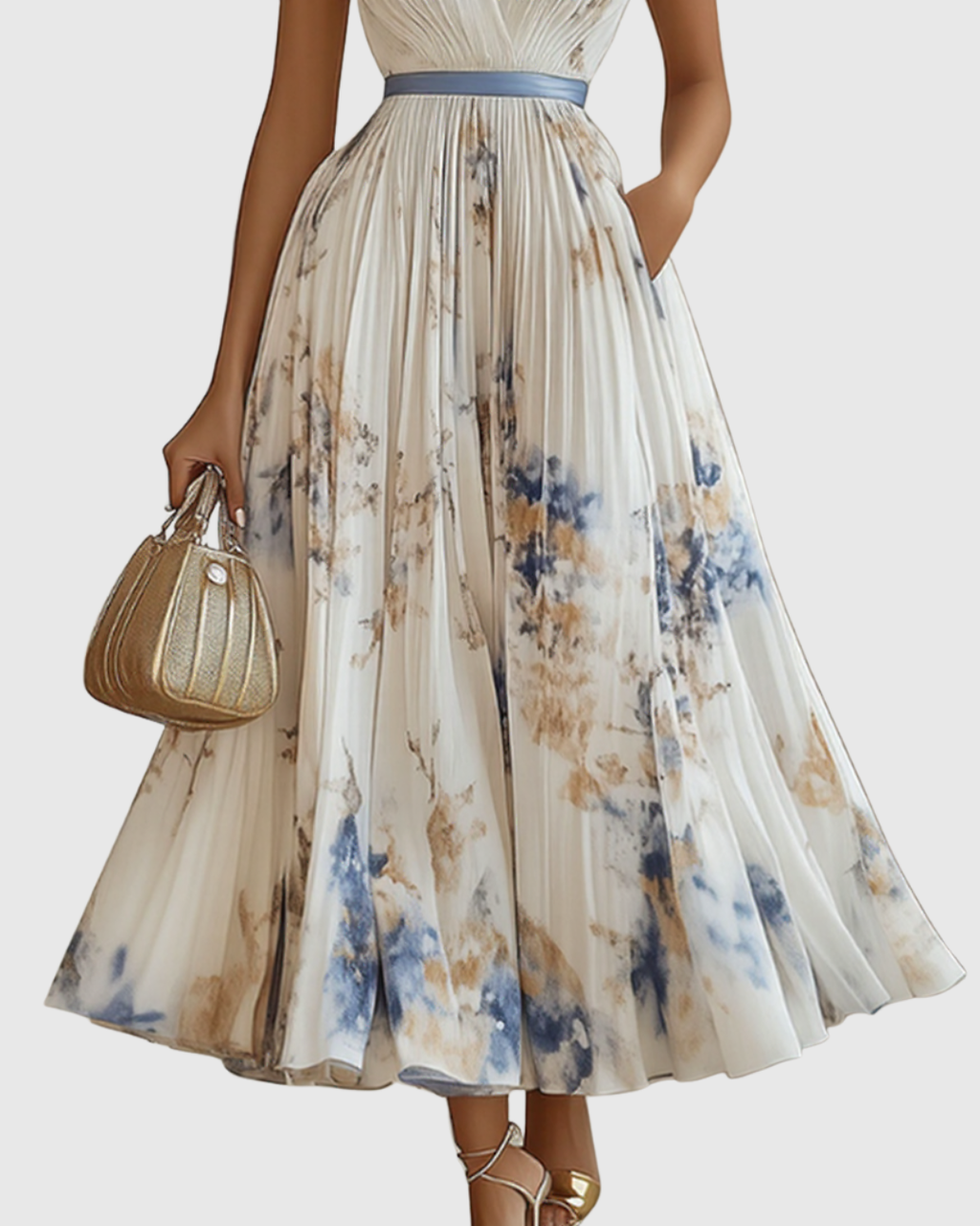 Pleated Resort Maxi Dress