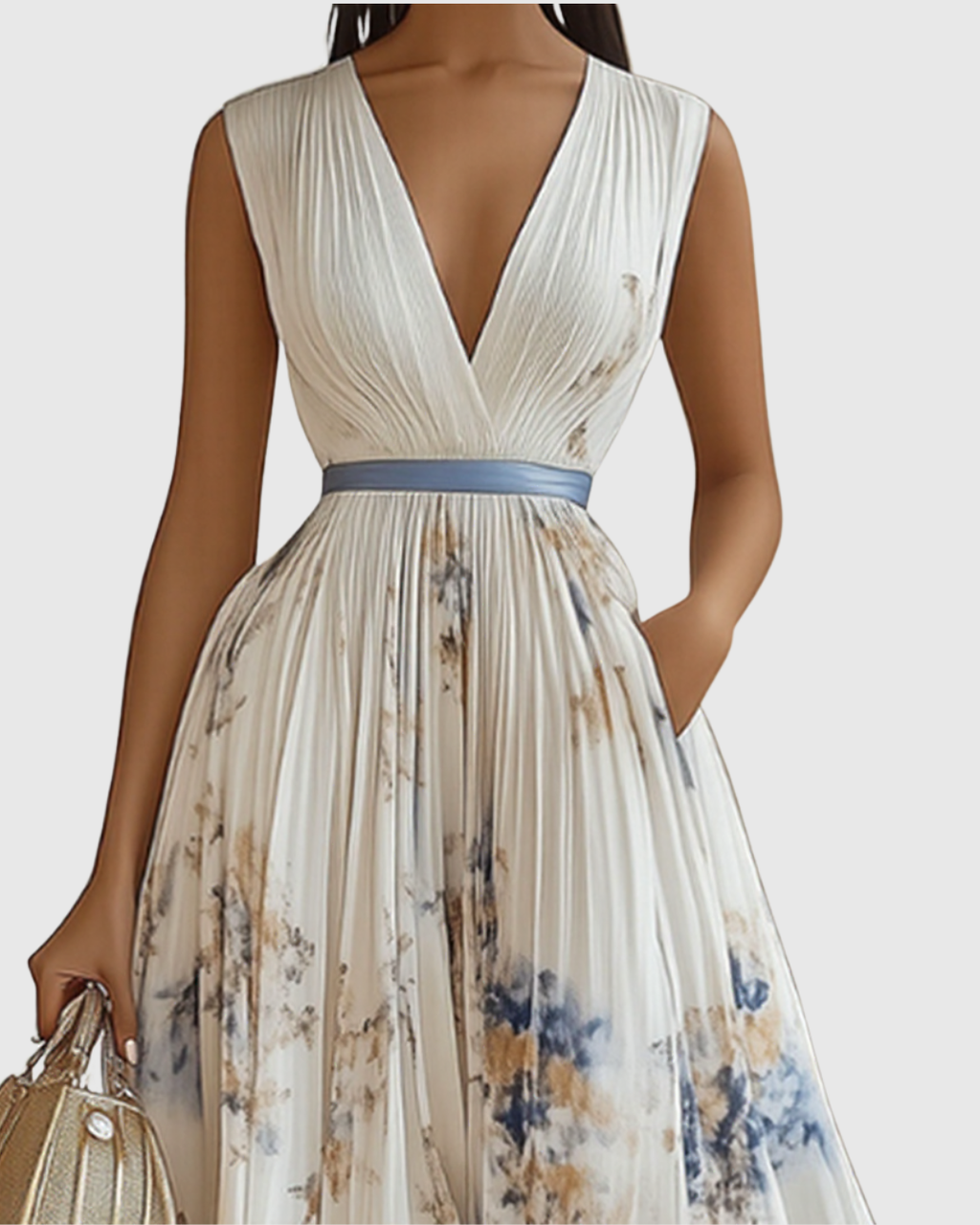 Pleated Resort Maxi Dress
