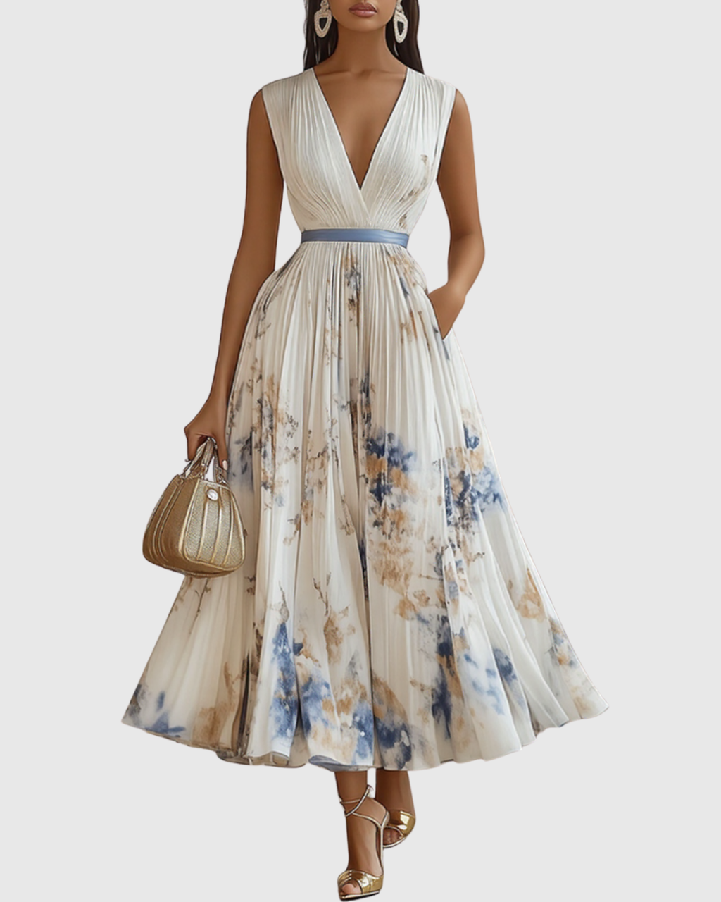 Pleated Resort Maxi Dress